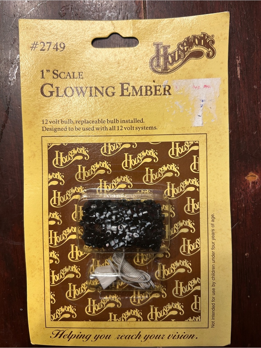 Houseworks Glowing Ember 1:12 Dollhouse Fireplace Light Vintage #2749